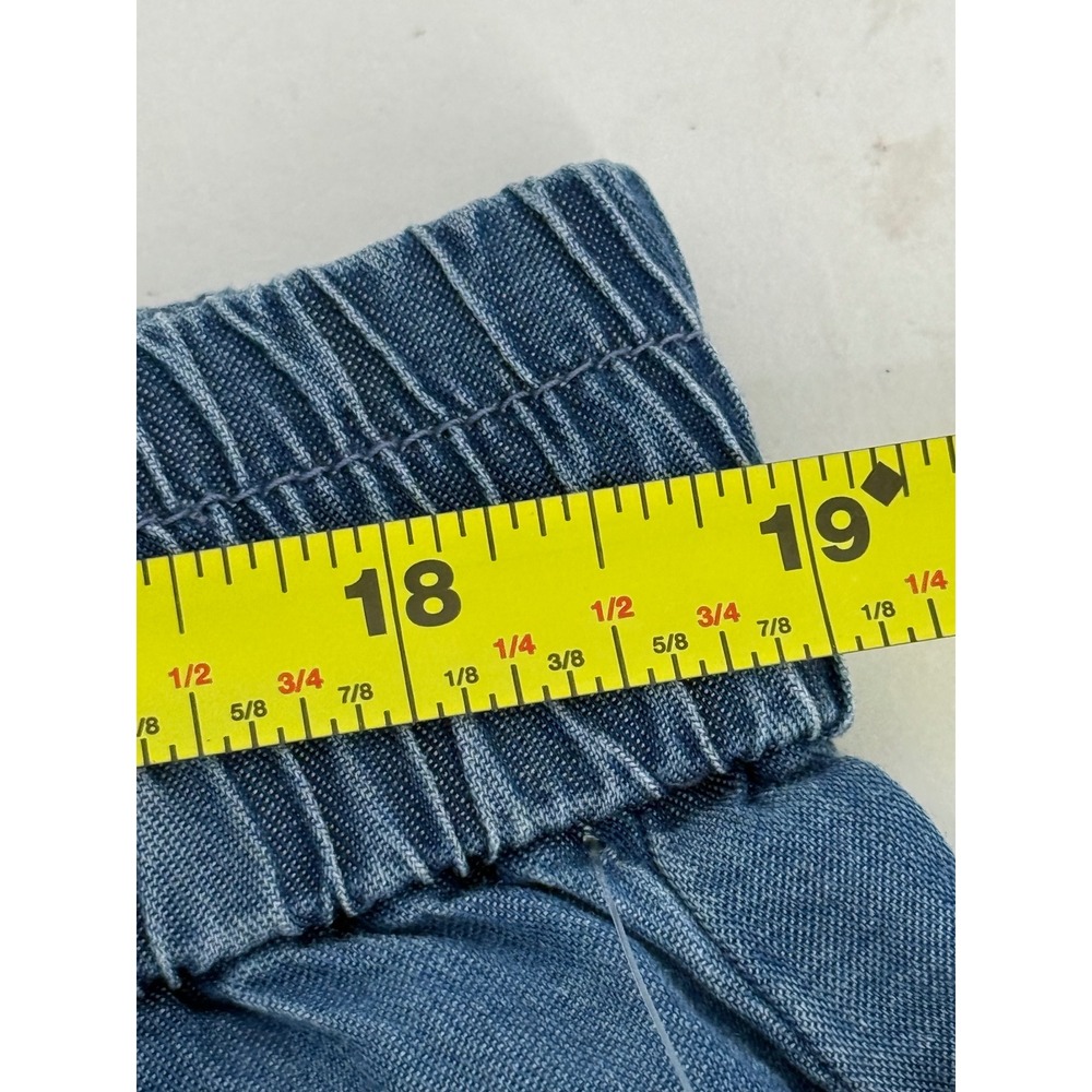 Democracy Indigo Blue Cropped Pull-On Wide Leg Pants - Picture 8 of 14